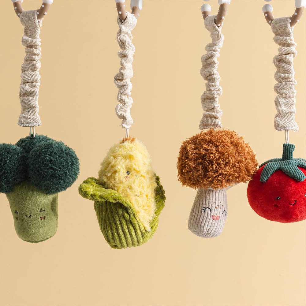 2 Pack Mini Market Brunch Stroller Toys - Broccoli & Tomato by Living Textiles