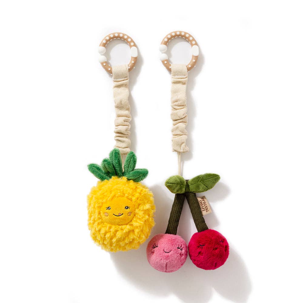 2 Pack Mini Market Brunch Stroller Toys - Pineapple & Cherries by Living Textiles