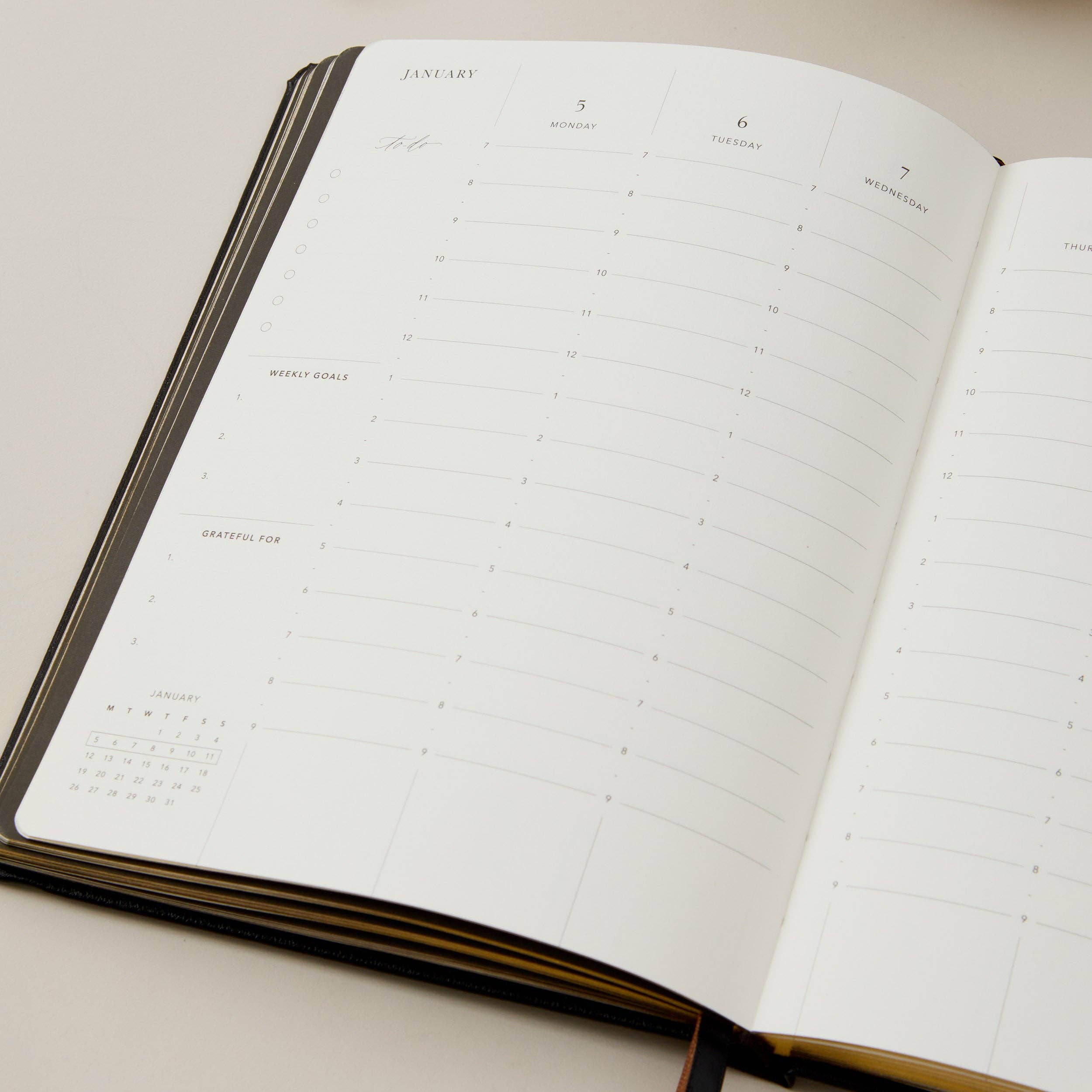 2026 Weekly Planner - Black by Blush And Gold