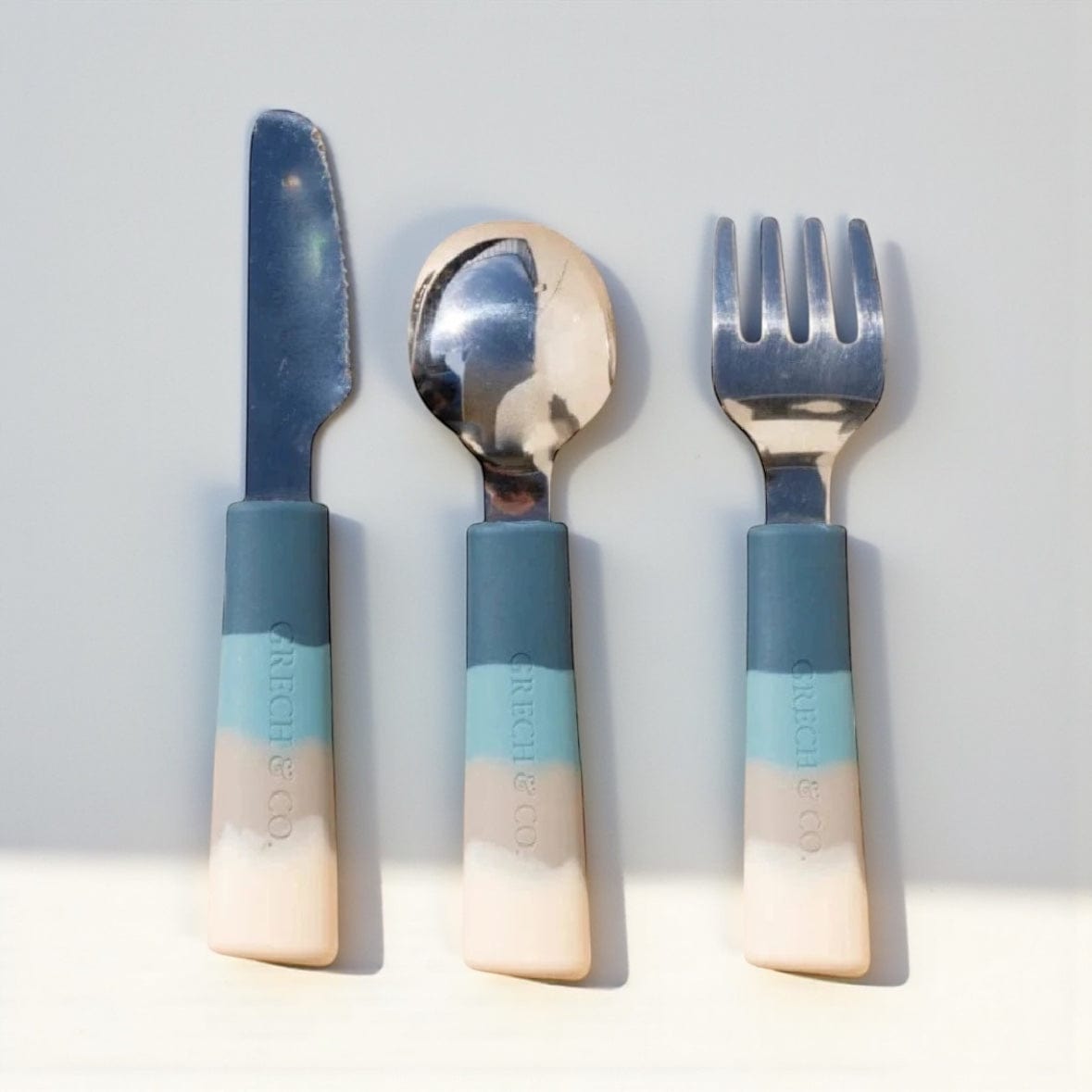 3 Piece Cutlery Set - Desert Teal Ombre by Grech & Co.