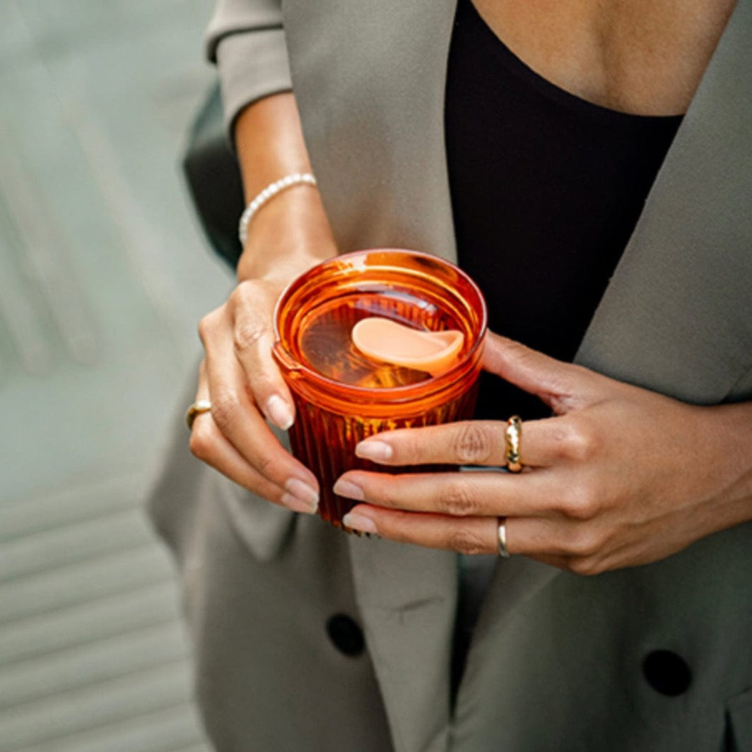 8oz HuskeeRenew Cup and Lid - Amber and Smoke by huskee