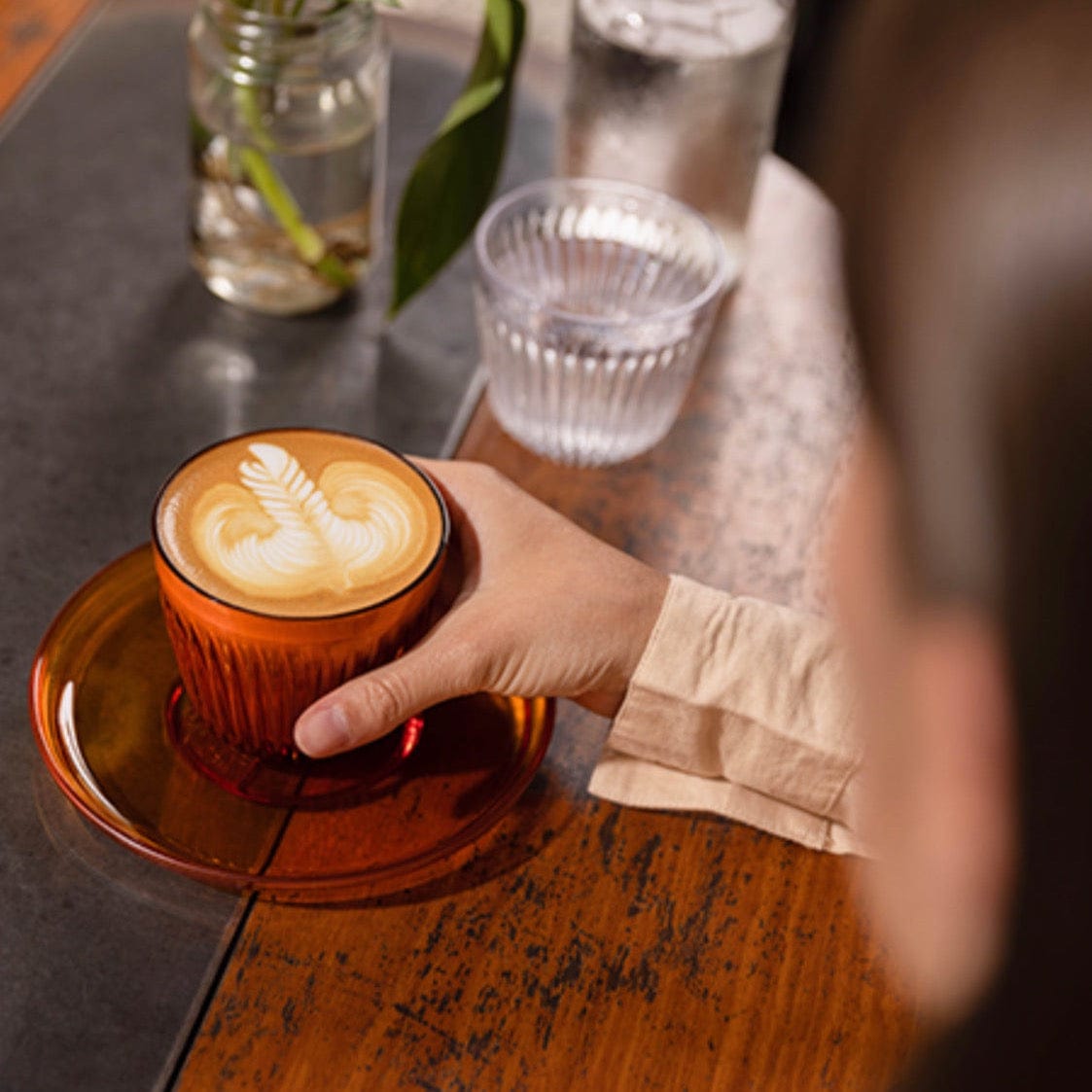 8oz HuskeeRenew Cup and Lid - Amber and Smoke by huskee