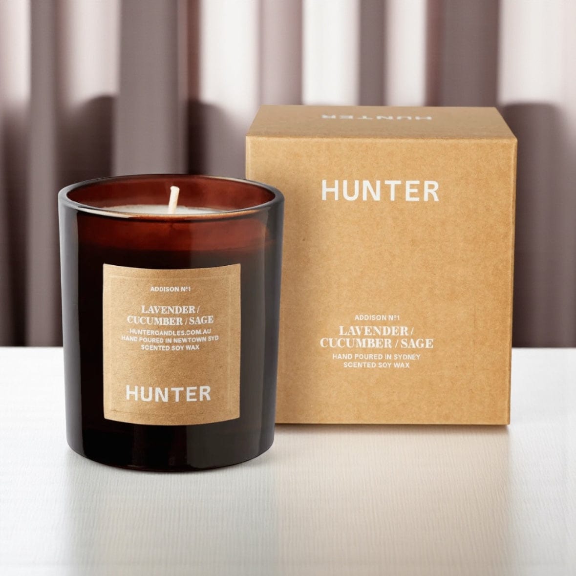 Addison Candle - lavender +cucumber + sage by Hunter