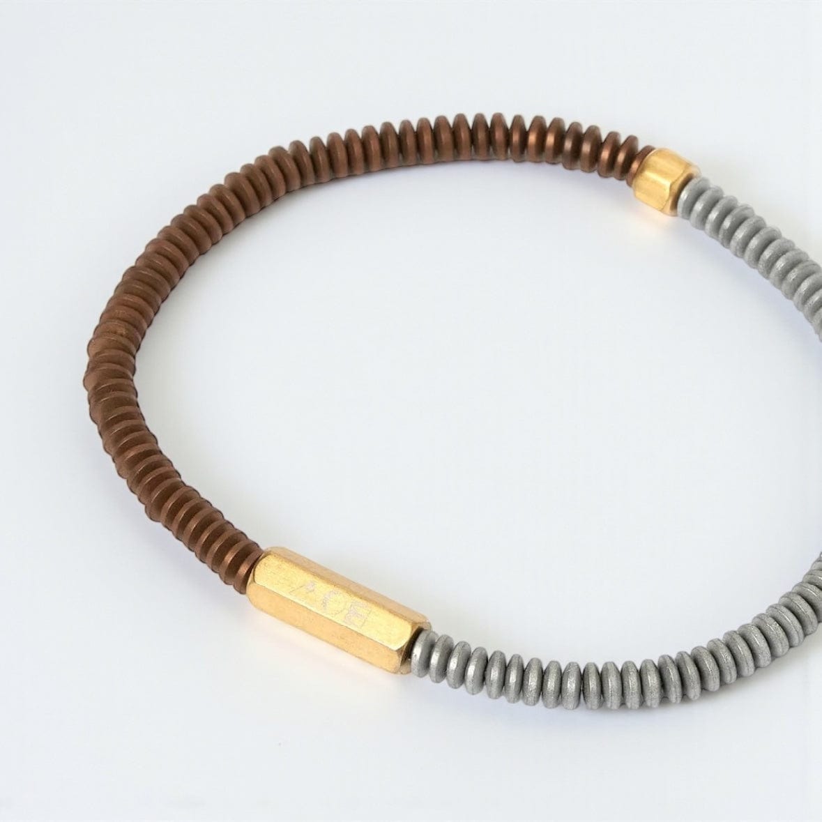 Arms of Eve Man Logan - Stainless Steel Copper + Hematite Beads Mens Bracelet by Arms of Eve