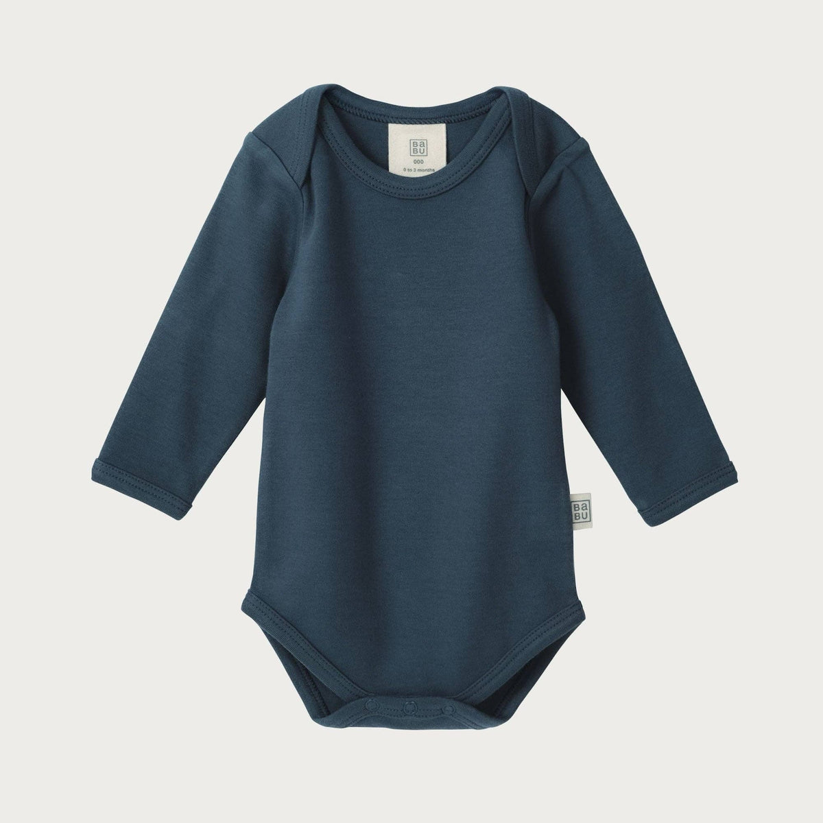BABU Organic Cotton Long Sleeve Bodysuit 0–3M DENIM by Babu