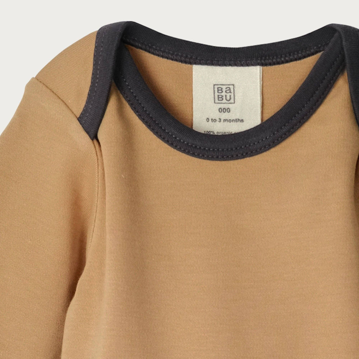 BABU Organic Cotton Long Sleeve Bodysuit – Charcoal, Marigold & Sage Star 0–3M by Babu