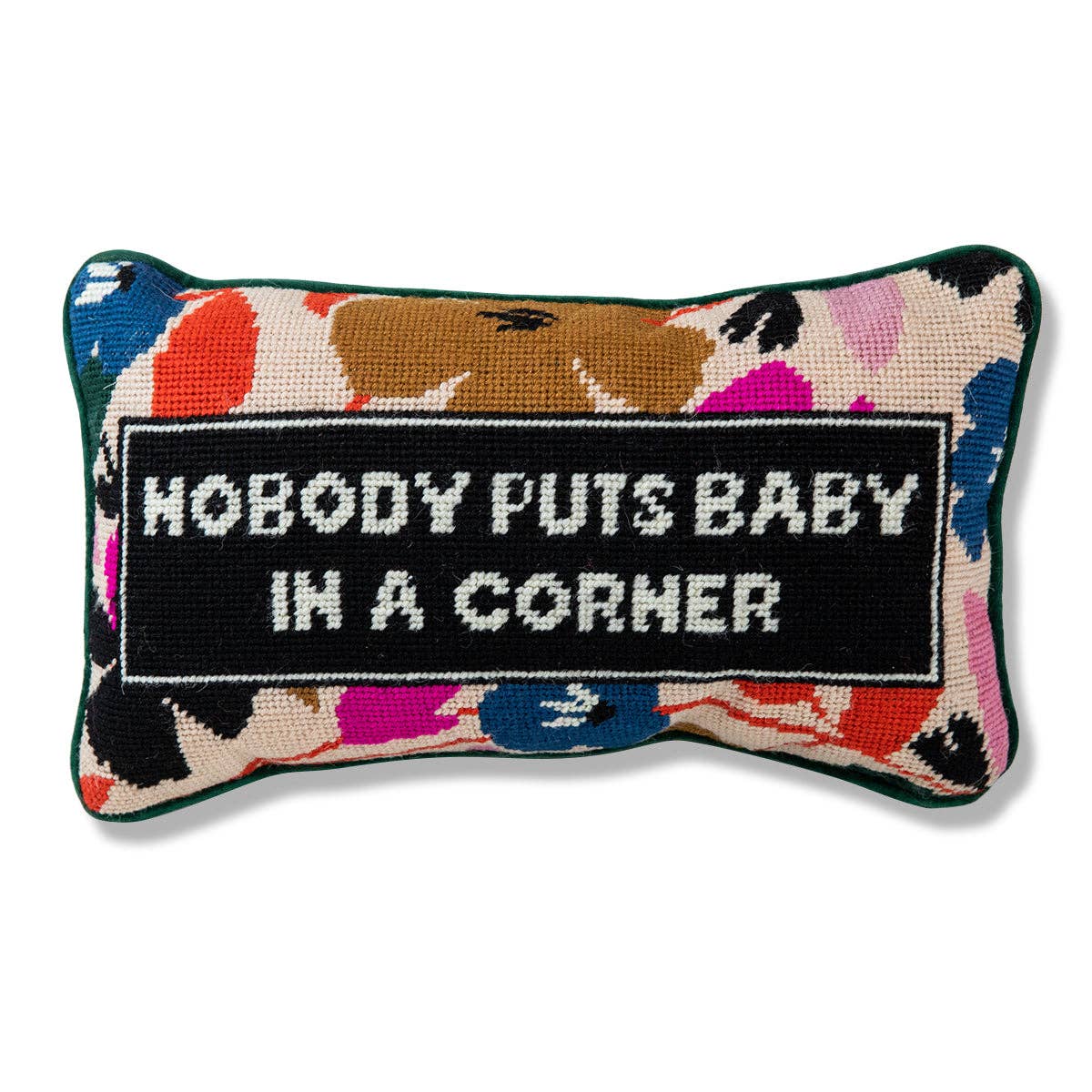 Baby in the Corner Needlepoint Pillow by Furbish Studio