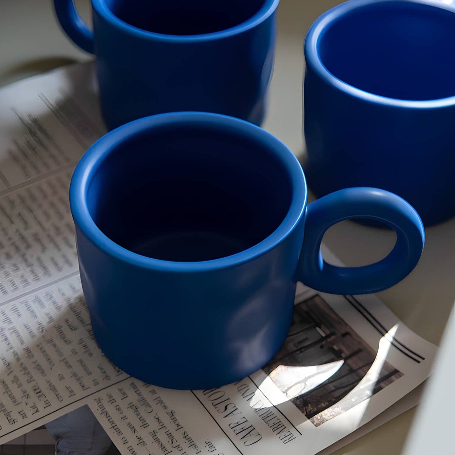 "Bague" Handmade Textured Ceramic Mug - Klein Blue by TUTU Home - Tableware & Decor