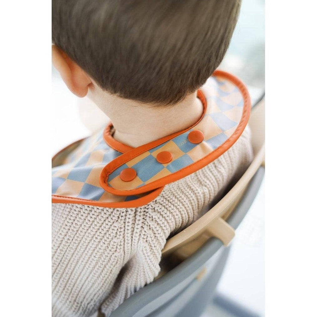 Basic Bib - Checks Laguna + Wheat: One-size by GRECH & CO.