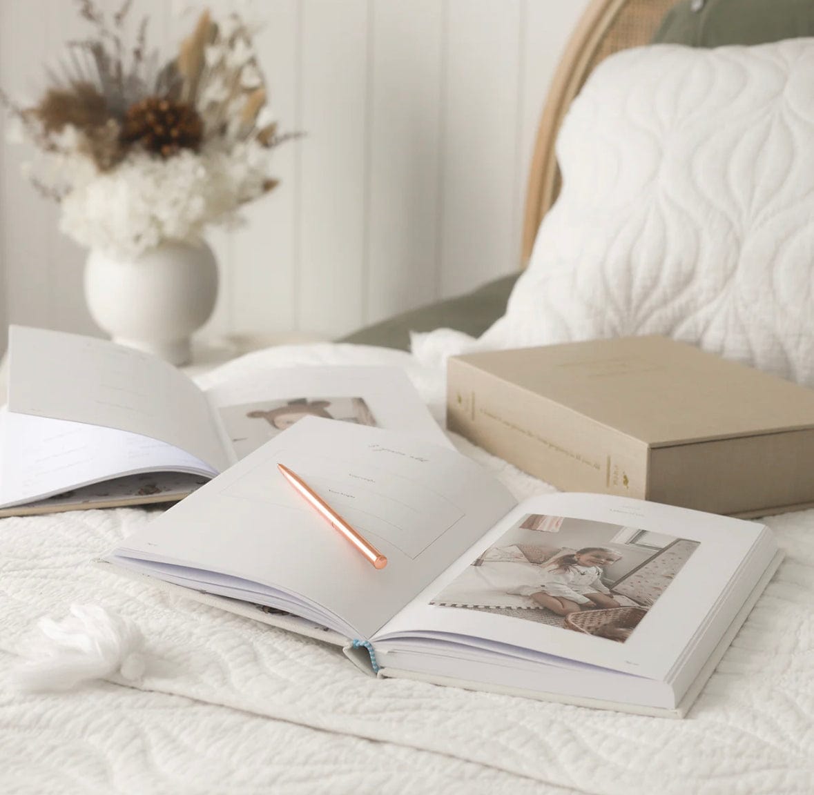 Bebe Baby Book with Keepsake Box and Pen in 3 Colours by Truly Amor
