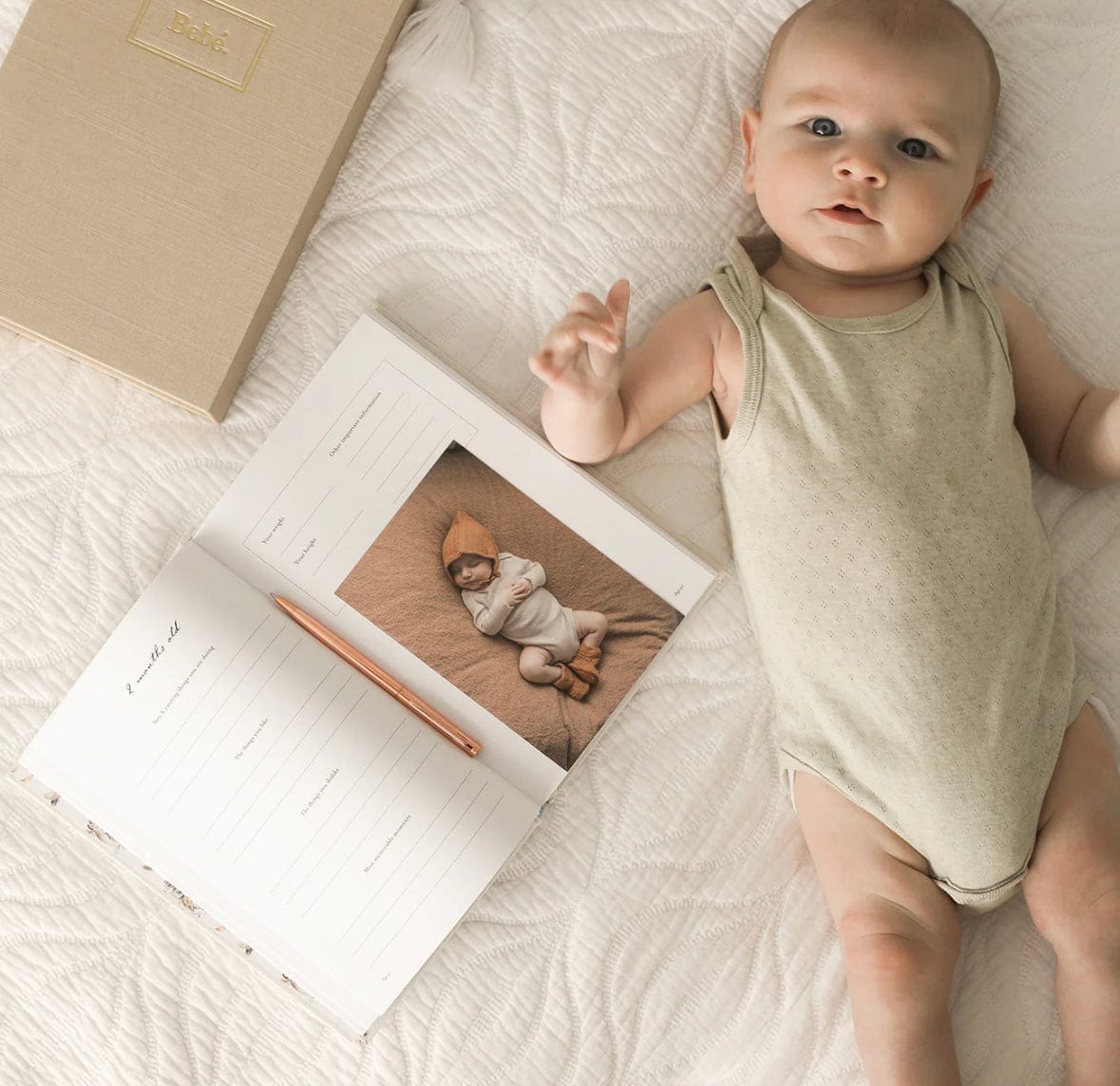 Bebe Baby Book with Keepsake Box and Pen in 3 Colours by Truly Amor
