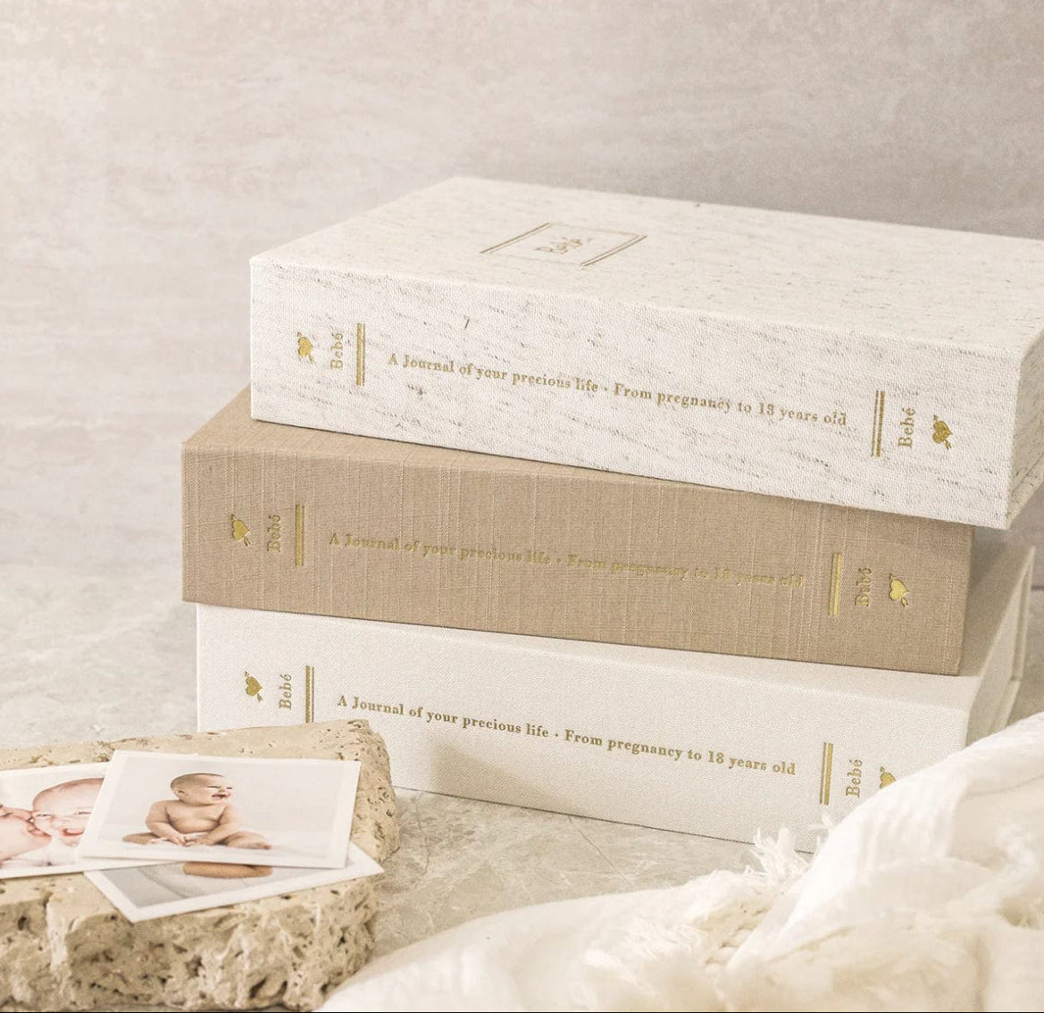 Bebe Baby Book with Keepsake Box and Pen in 3 Colours by Truly Amor