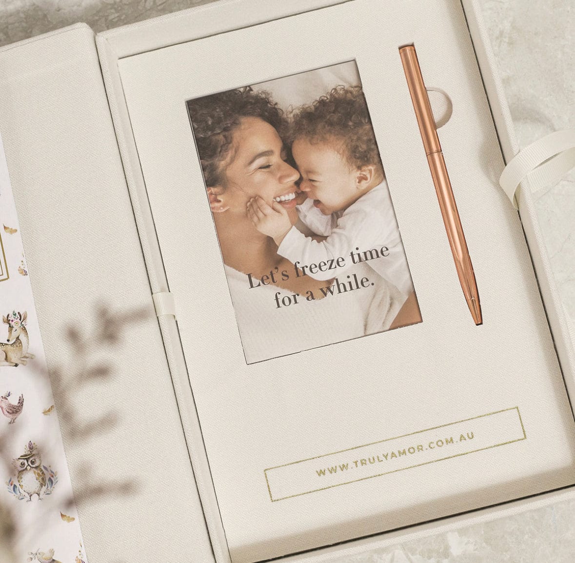 Bebe Baby Book with Keepsake Box and Pen in 3 Colours by Truly Amor