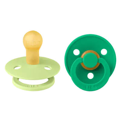 BIBS Round Latex Dummy (2 Pack) – Size 1 (0+ Months) Matcha/Cactus by Bibs