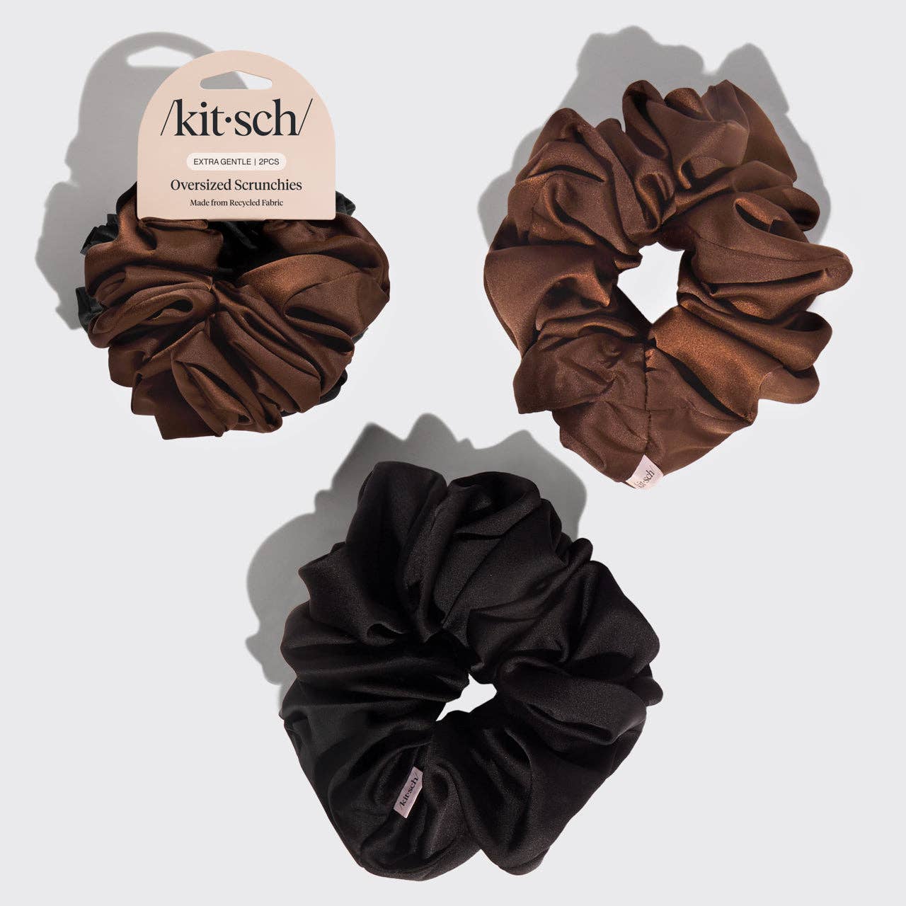 Black & Chocolate Oversized Scrunchies by KITSCH