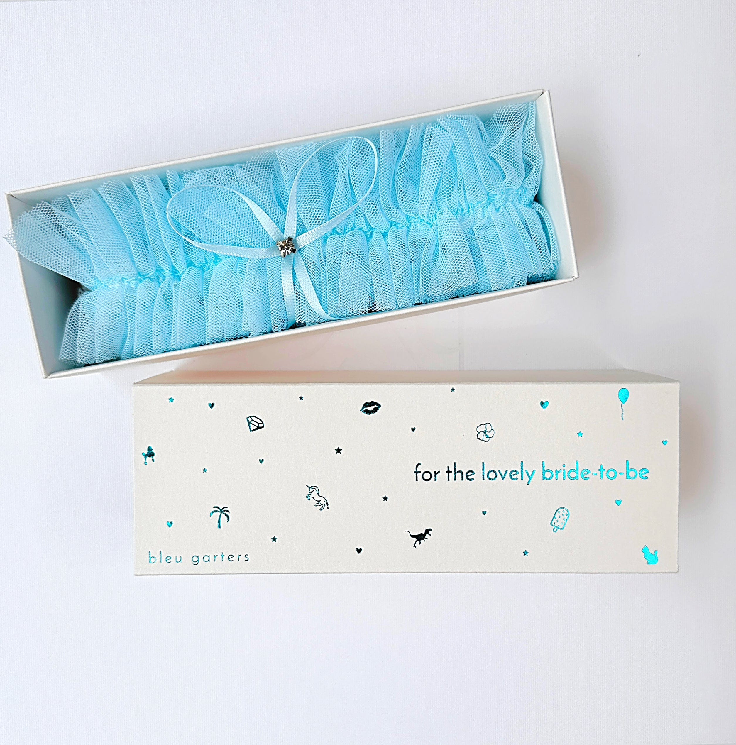 Blue Tulle Garter by Bleu Garters