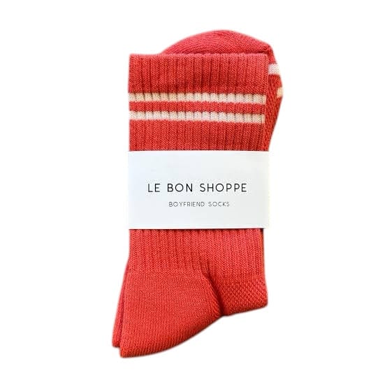 Boyfriend Socks Coral by Le Bon Shoppe