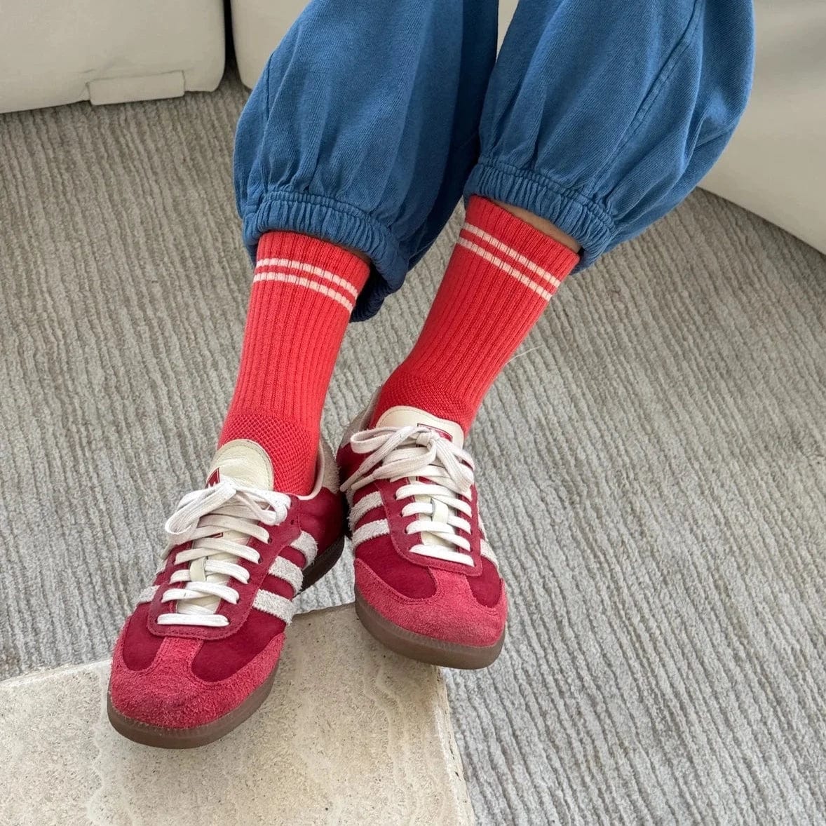 Boyfriend Socks For Her in 9 Colours Coral by Le Bon Shoppe