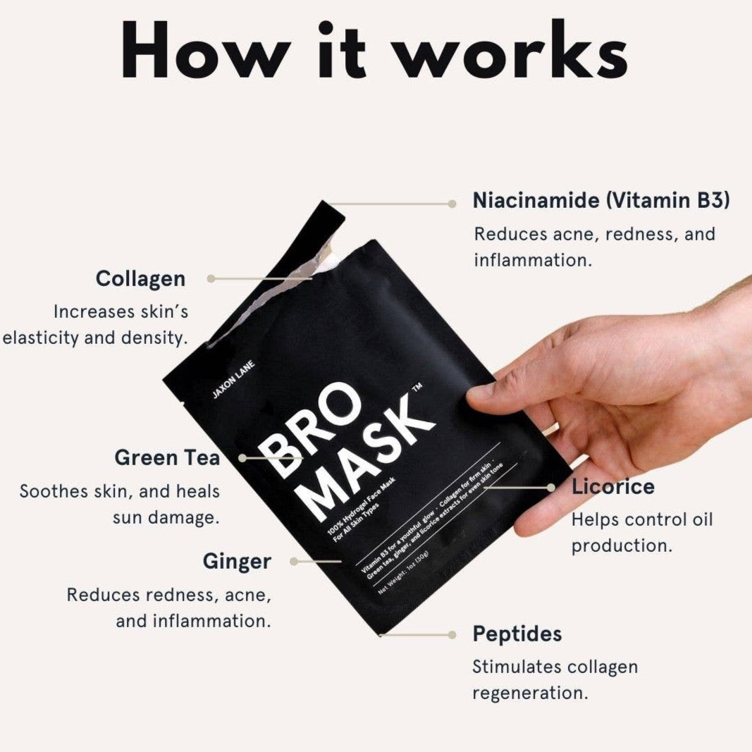 BRO MASK Hydrogel Face Mask (Box of 4) by JAXON LANE