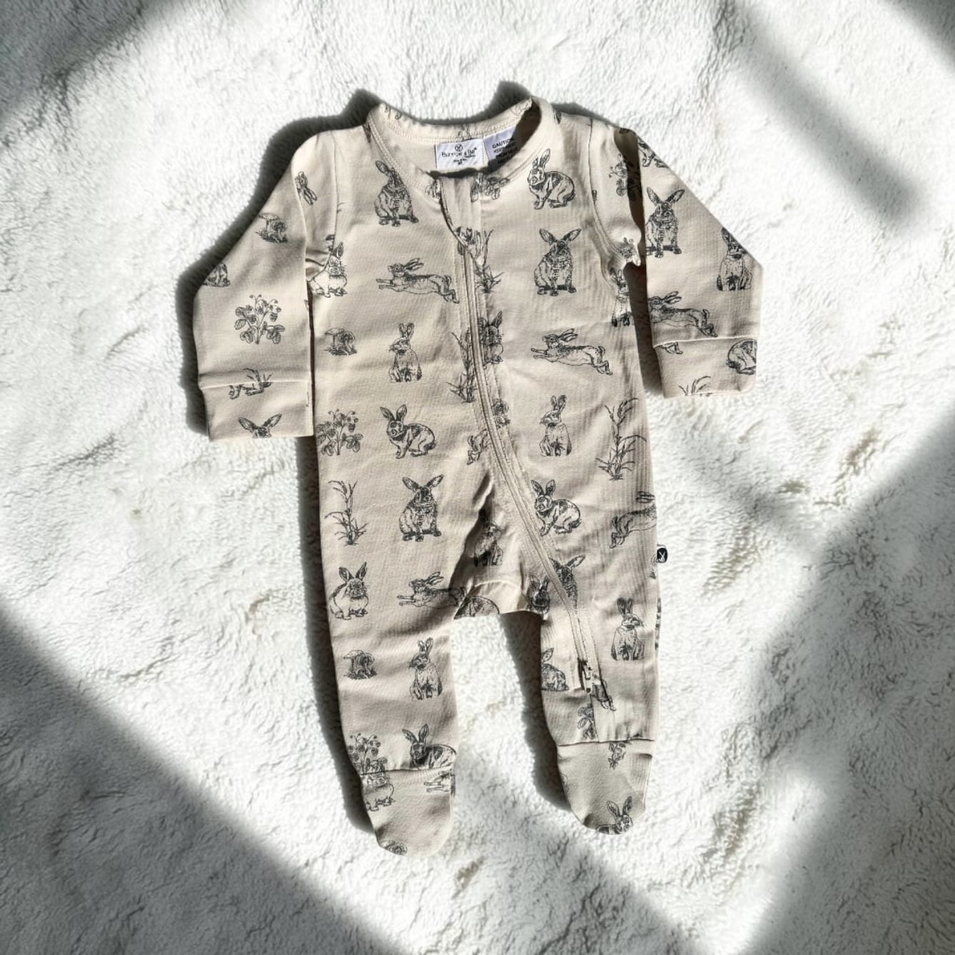 Burrow & Be Essentials Baby Zip Suit – Almond Burrowers, 0-3 Months 0-3M by Burrow & Be Australia