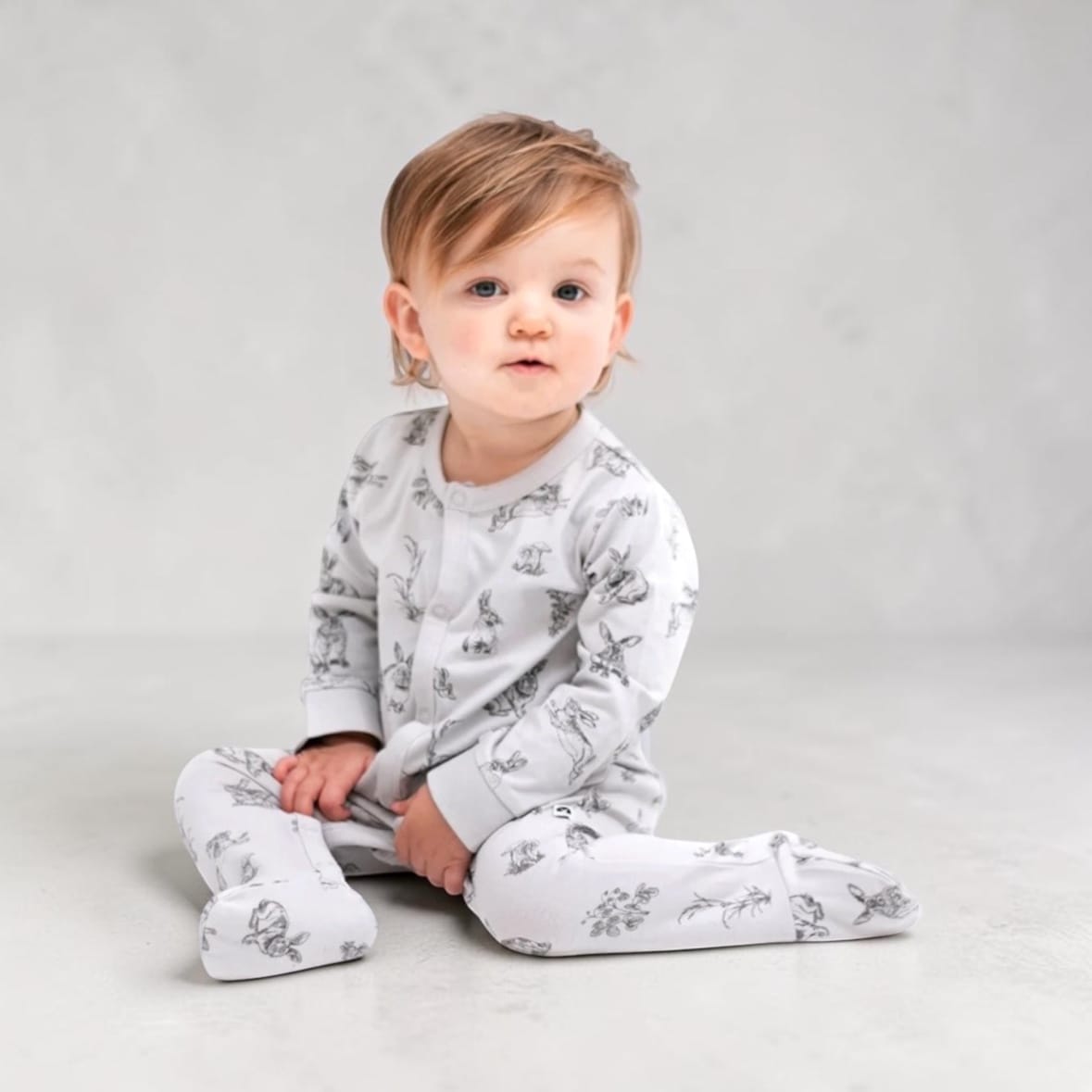 Burrow & Be Essentials Sleep Suit – Grey Burrowers, 0–3 Months by Burrow & Be Australia