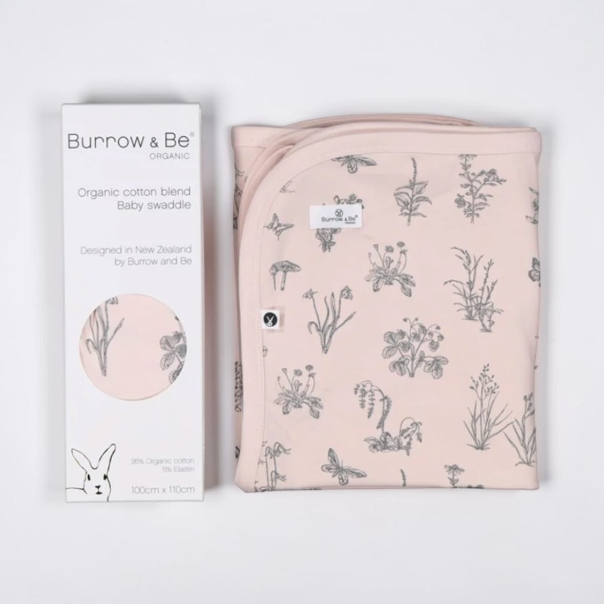 Burrow & Be Stretchy Swaddle – Blush Meadow by Burrow & Be Australia