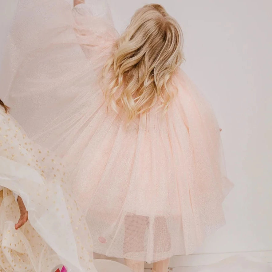 Cape - Soft pink with gold polka dots by Luciole et Petit Pois