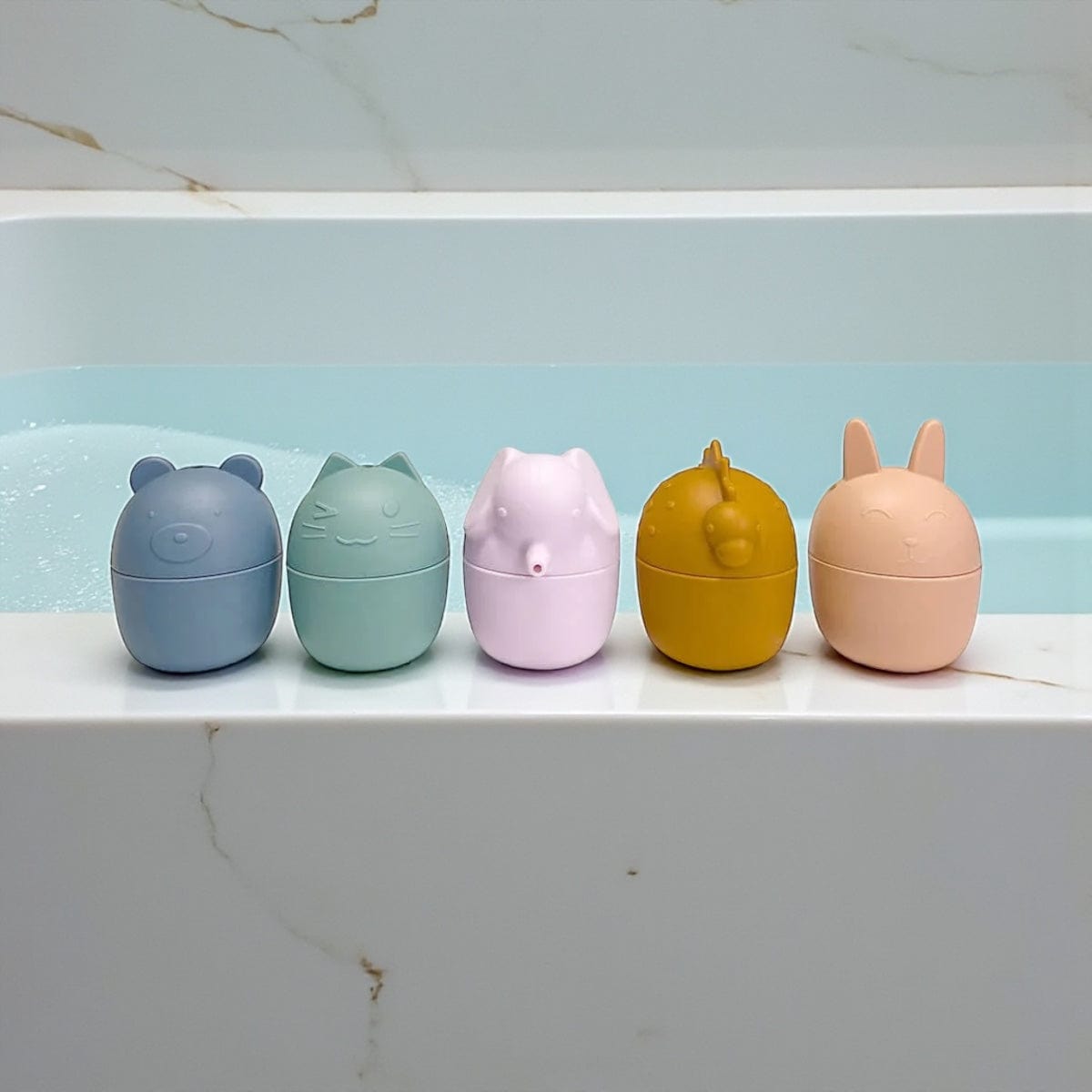 Cherub Baby Silicone Squeeze and Squirt Bath Toys 5pk in Ocean or Dusk Dusk by Cherub Baby