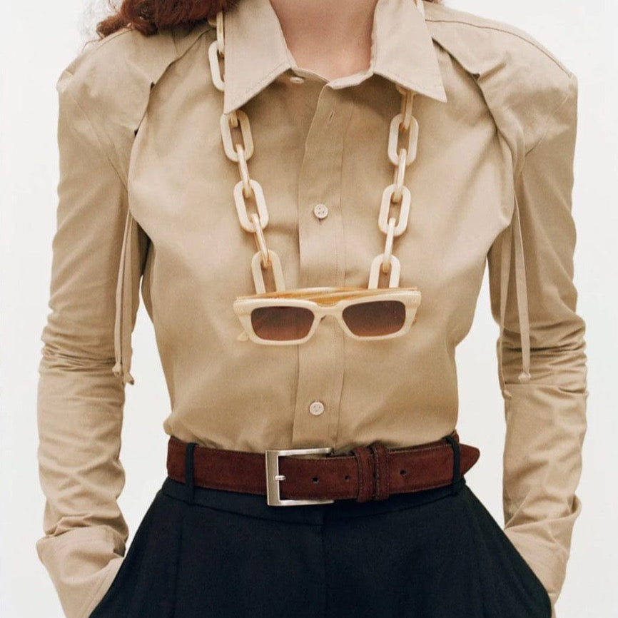 Chunky Sunglass Chain in Alabaster by Machete