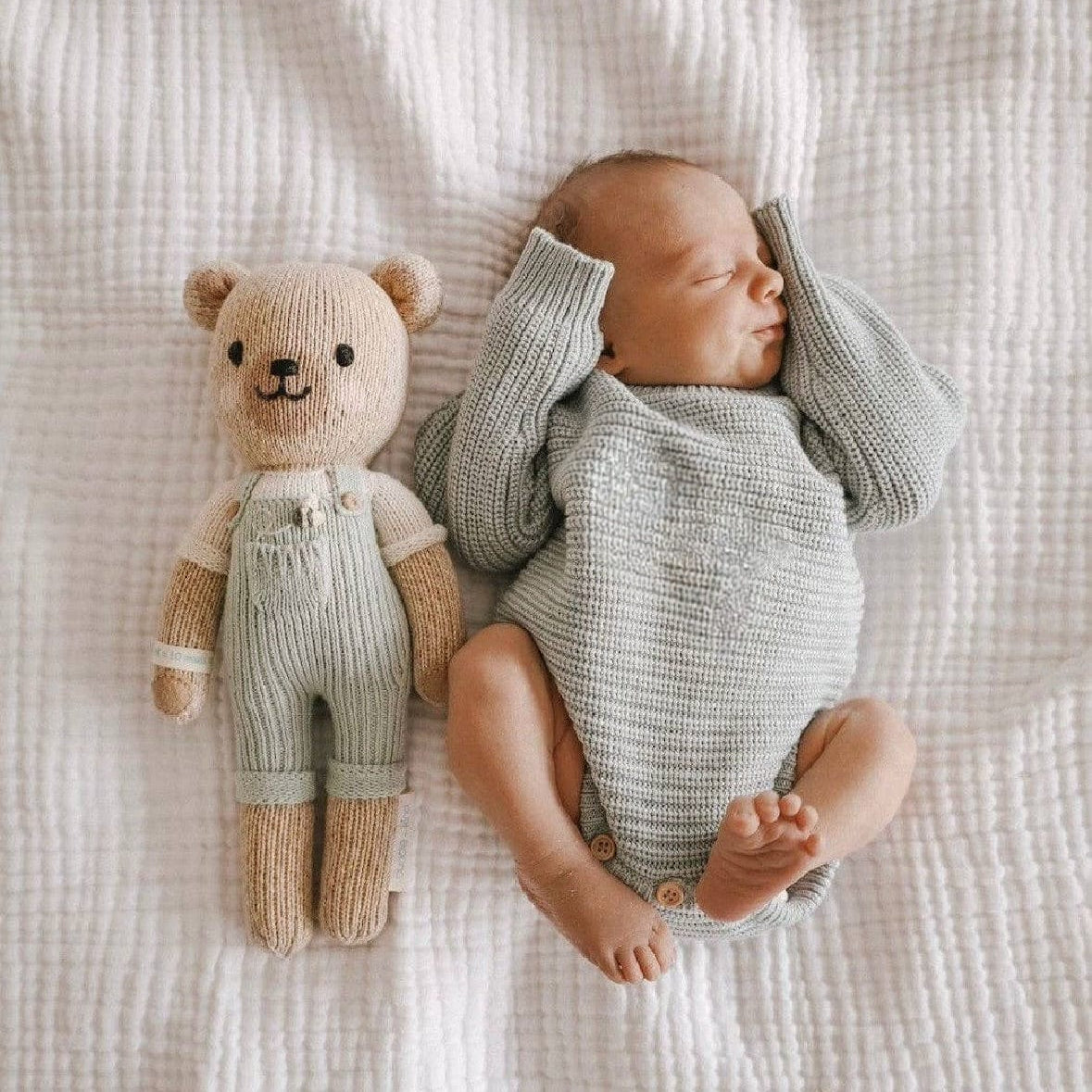 CLASSIC RIBBED ROMPER - SEA 0-3 MONTHS by Petite + Co