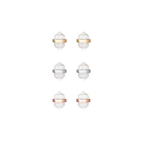 clear quartz studs by Krystle Knight