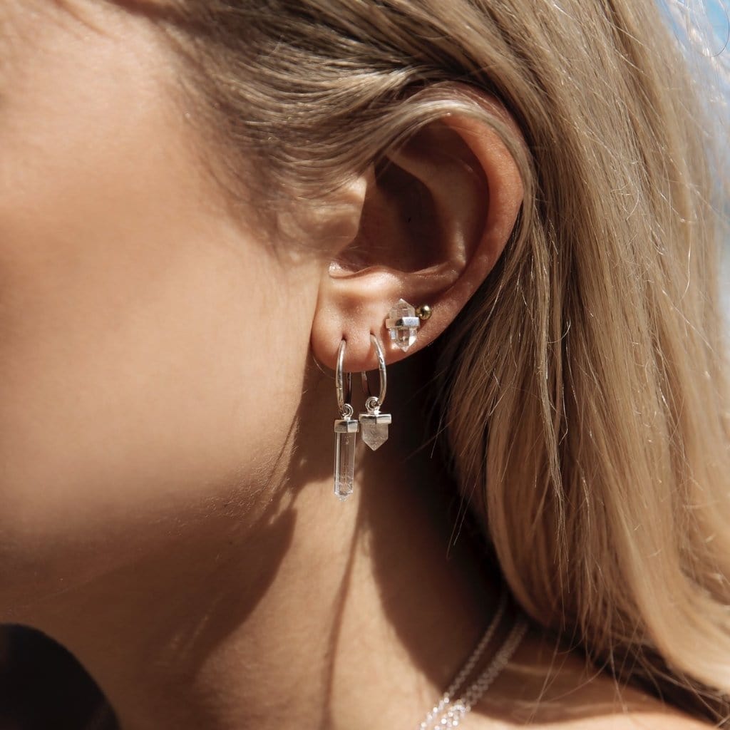 clear quartz studs by Krystle Knight