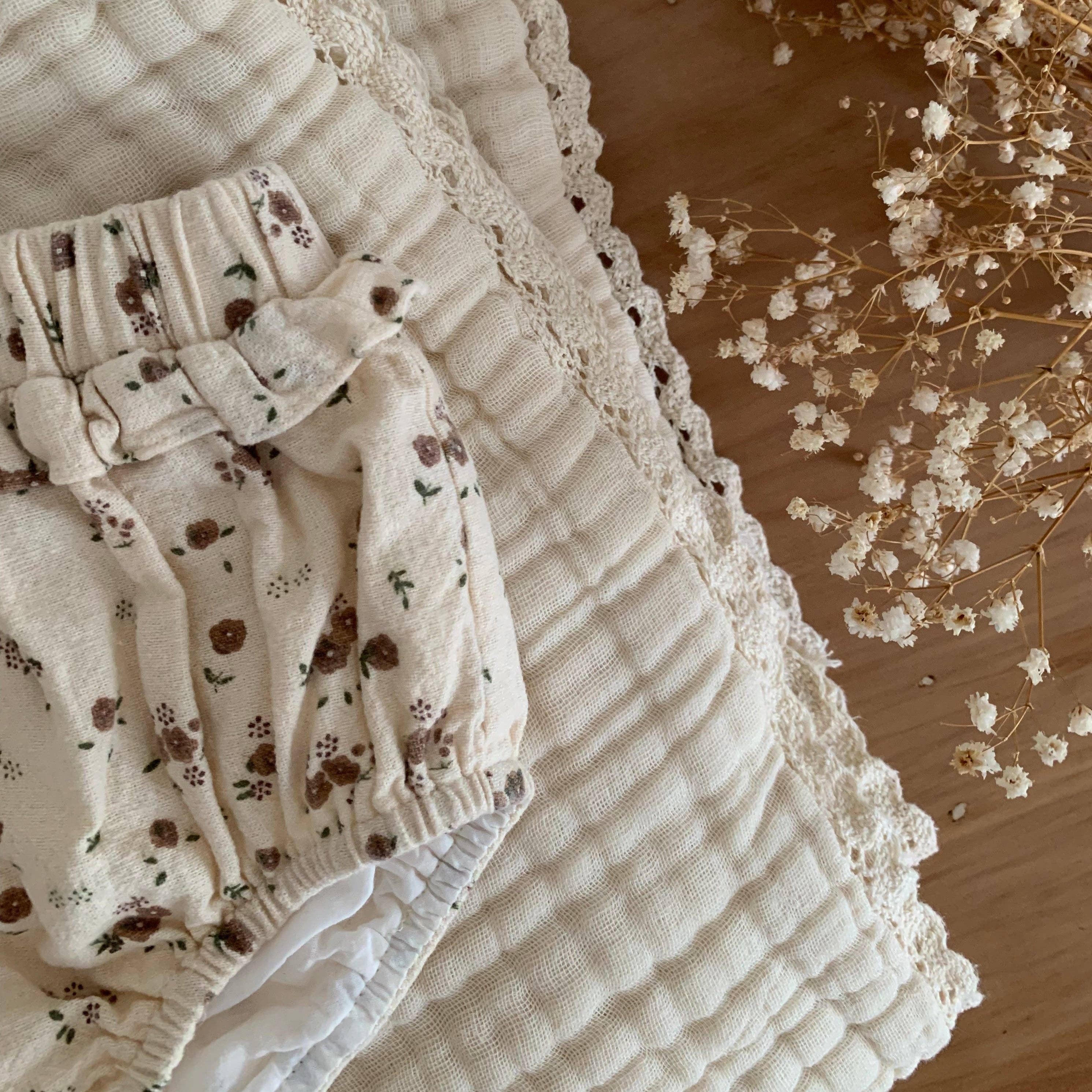 Clementine Bloomers in Meadow Floral: 0-3 months by blue daisy