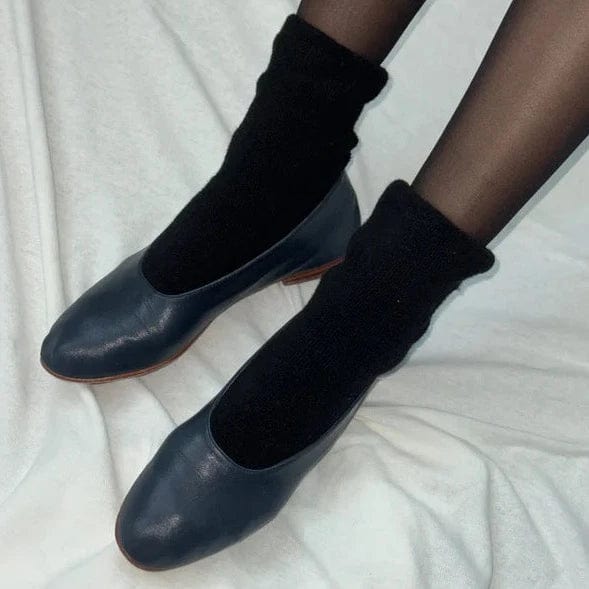 Cloud Terry Socks For Her in 10 Colours JET BLACK by Le Bon Shoppe