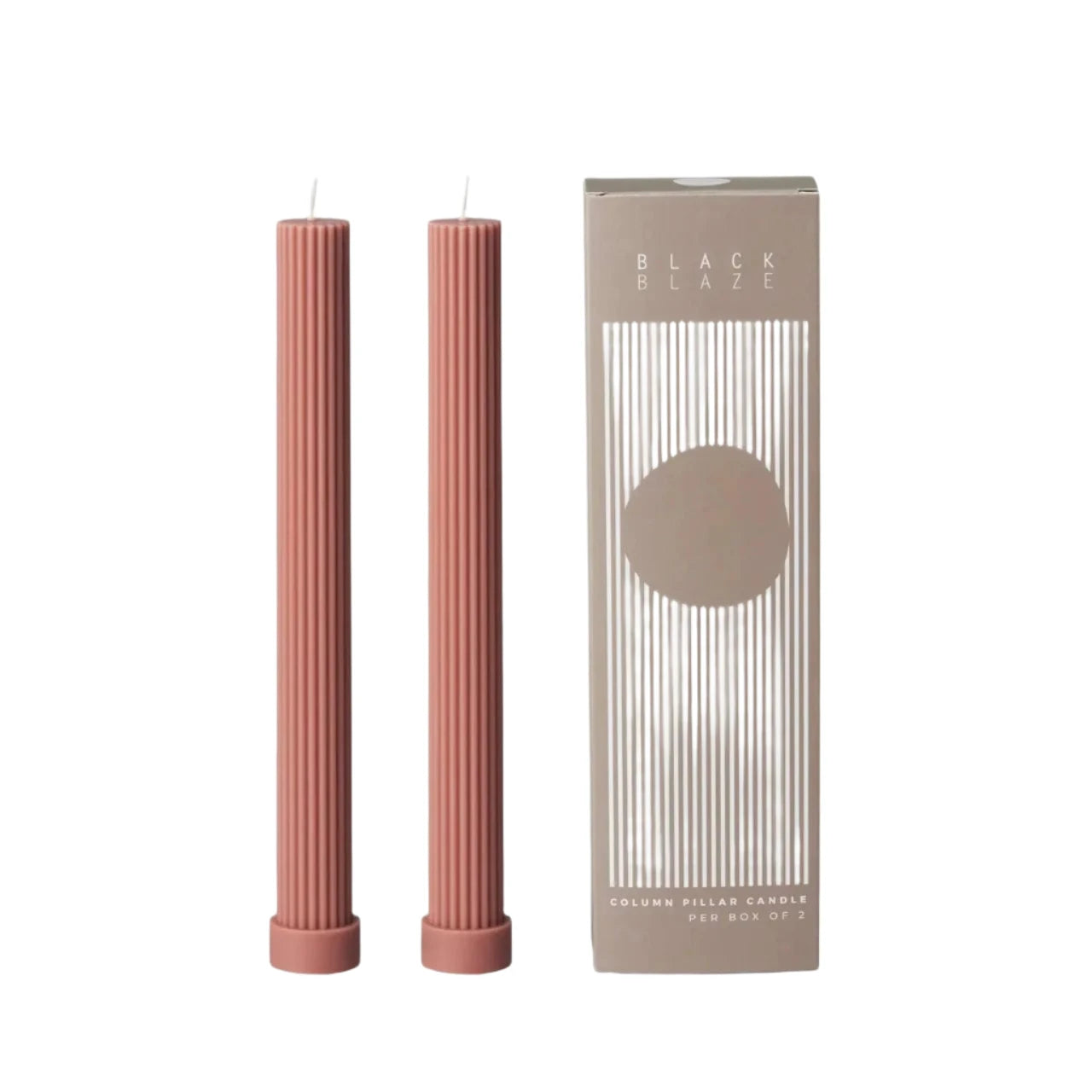 Column Pillar Candle Duo / Peach by Black Blaze