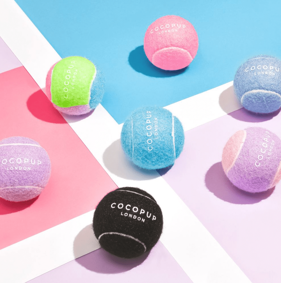 Dog Tennis Ball - Midnight Black and Ballin' Blue by Cocopup London