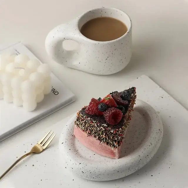"Drapeau" - Ink Splashed Cute Porcelain Mug & Saucer Set by TUTU Home - Tableware & Decor