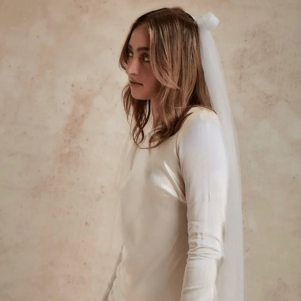 Eadie Crinoline Bow Bridal Veil by Dove Grey Bridal