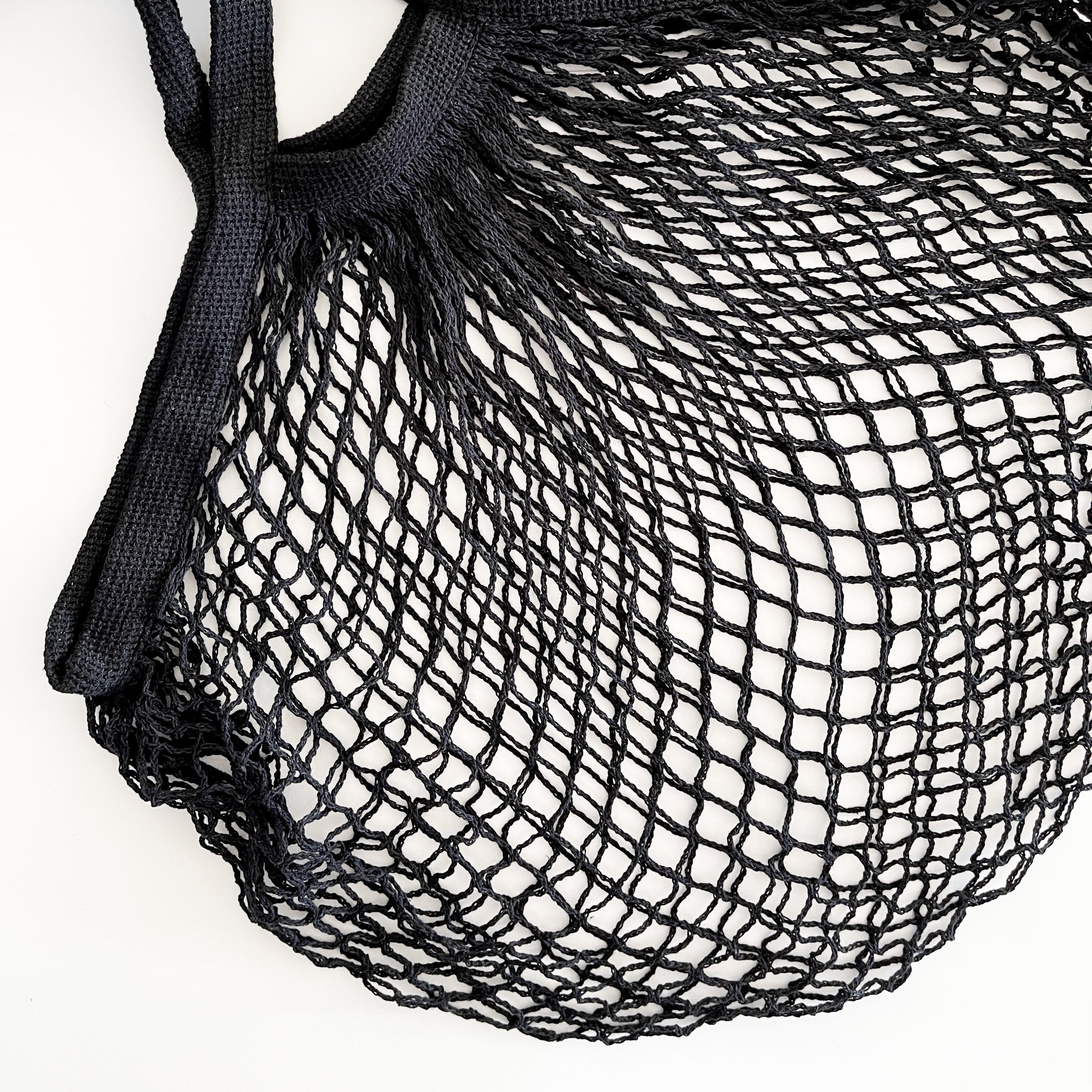 eco string bag. asst colours Black by sachi