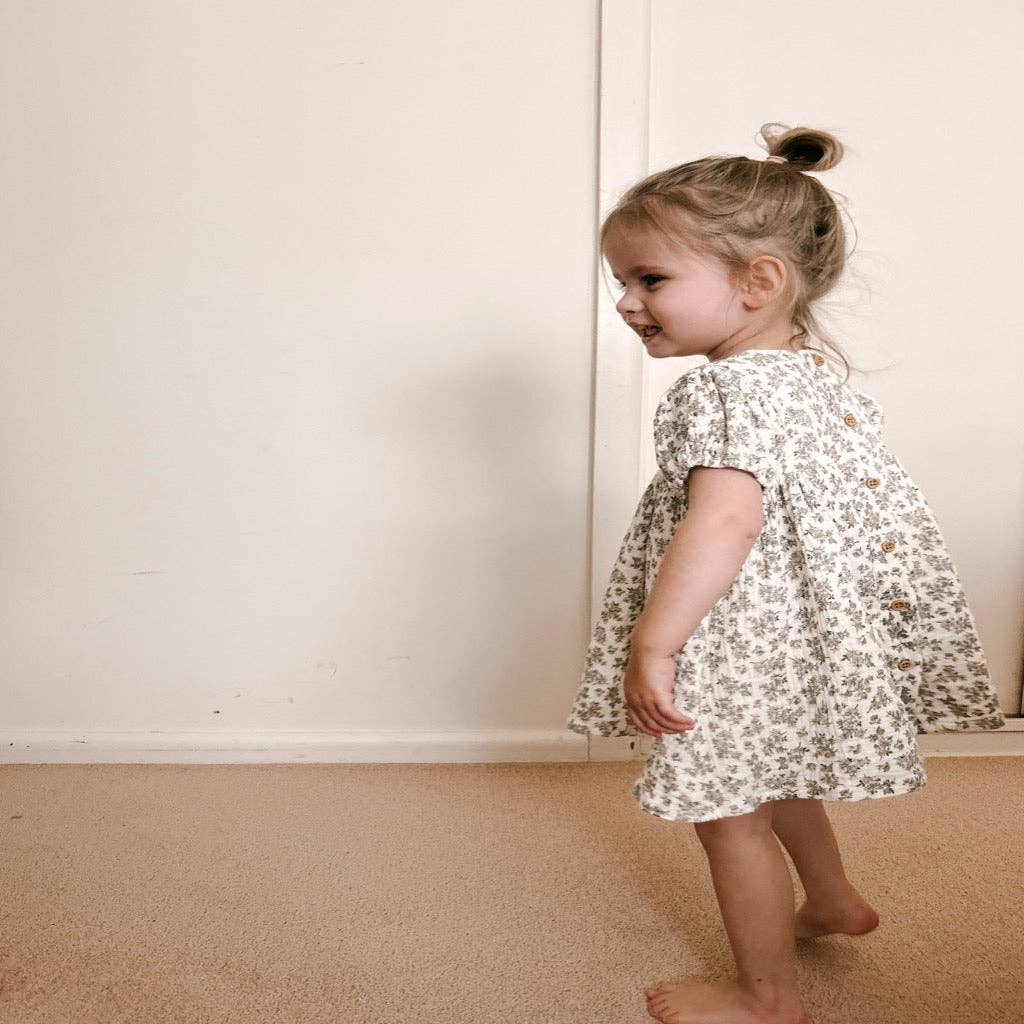 Ellery Dress in Oak Floral: 2 year by blue daisy