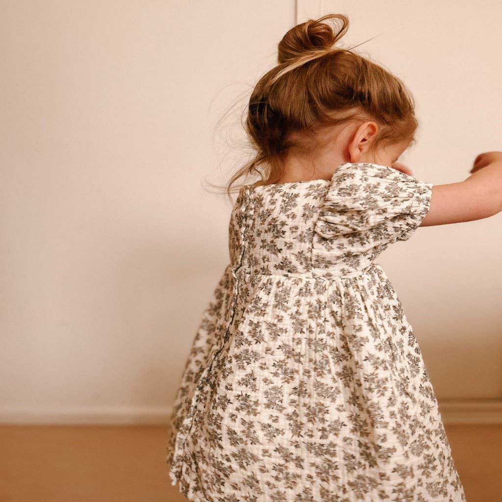 Ellery Dress in Oak Floral: 2 year by blue daisy