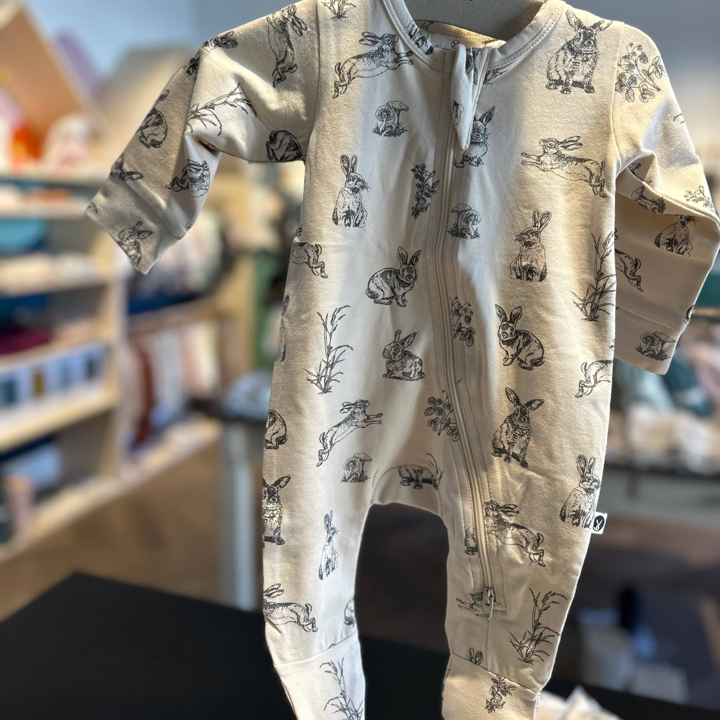 Essentials Baby Zip Suit: Almond Burrowers 0-3M by Burrow & Be Australia