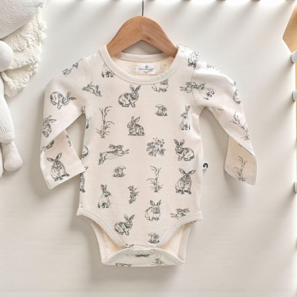 Essentials long sleeve onesie - Almond Burrowers by Burrow & Be Australia