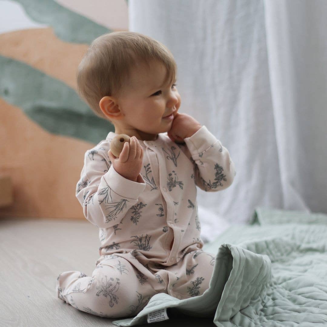 Essentials Sleep suit - Blush Meadow: 0-3 months by Burrow & Be Australia