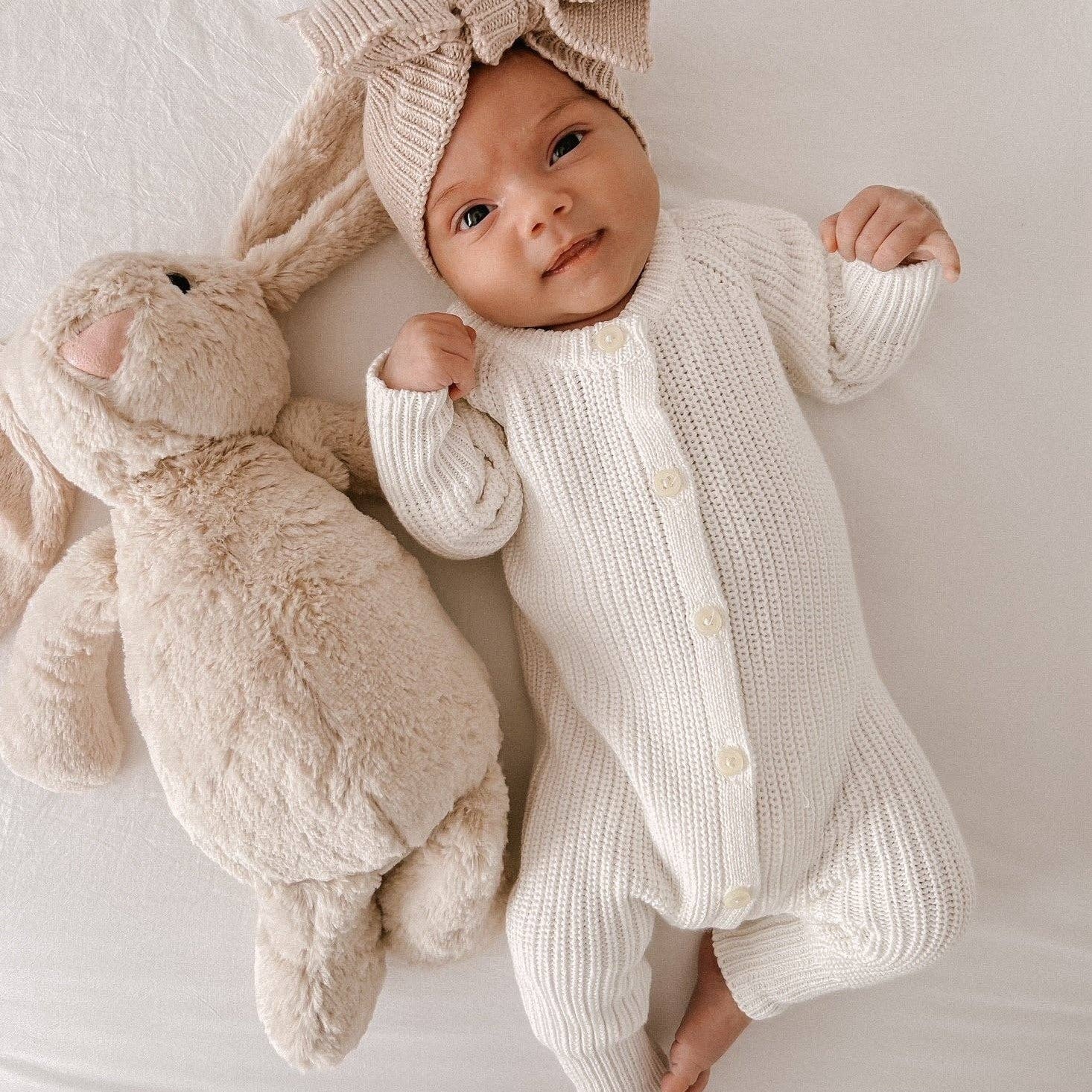 EVERYDAY RIBBED ROMPER | MILK NEWBORN by Petite + Co