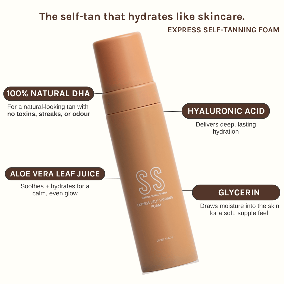 Express Self-Tanning Foam |
Clean, toxin-free, hydrating by Summer Skin Australia