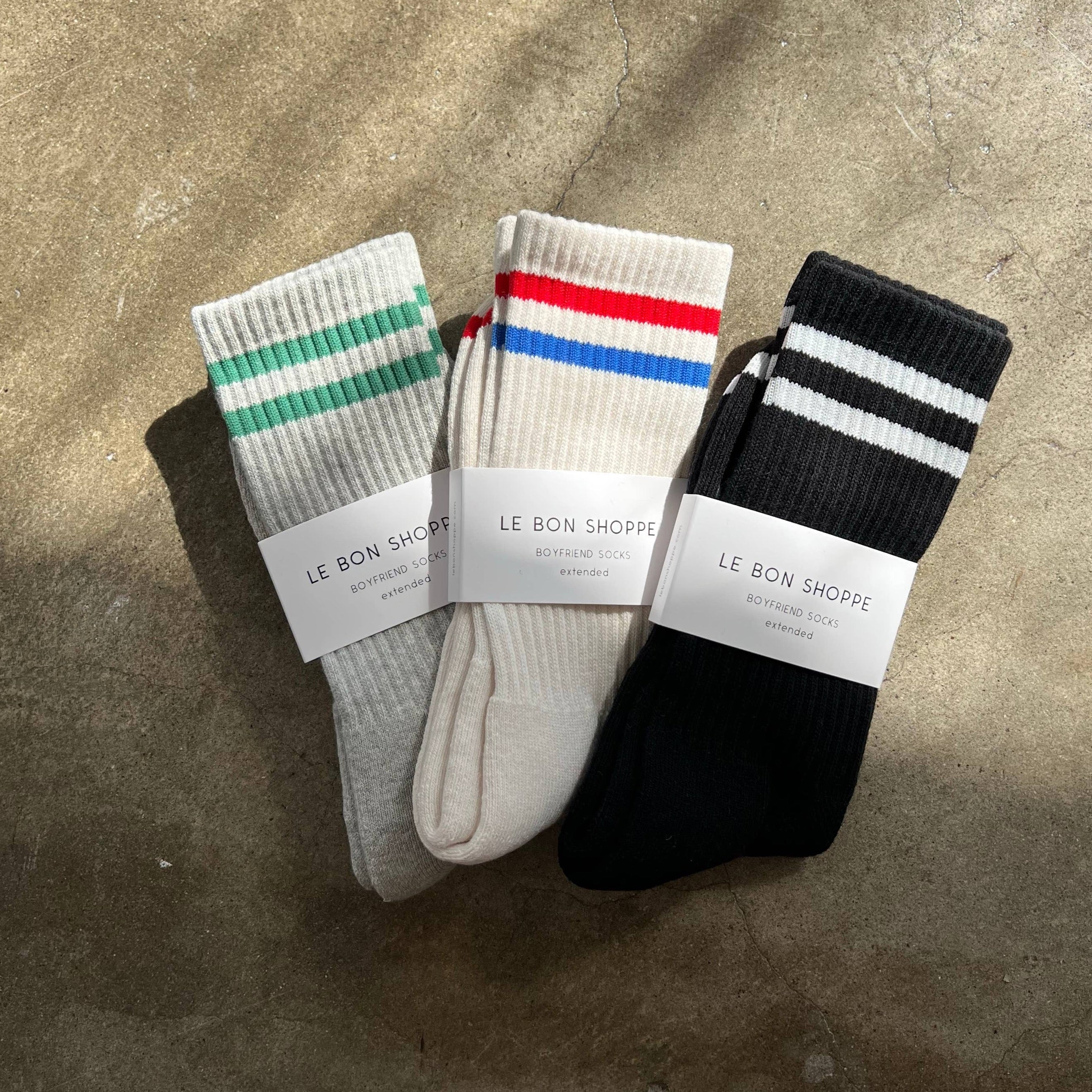 Extended Boyfriend Socks -  4 Colours by Le Bon Shoppe