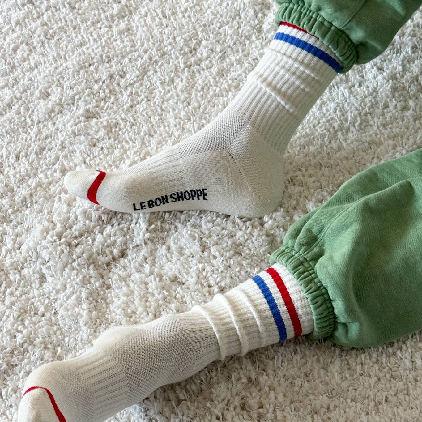 Extended Boyfriend Socks Unisex Milk by Le Bon Shoppe