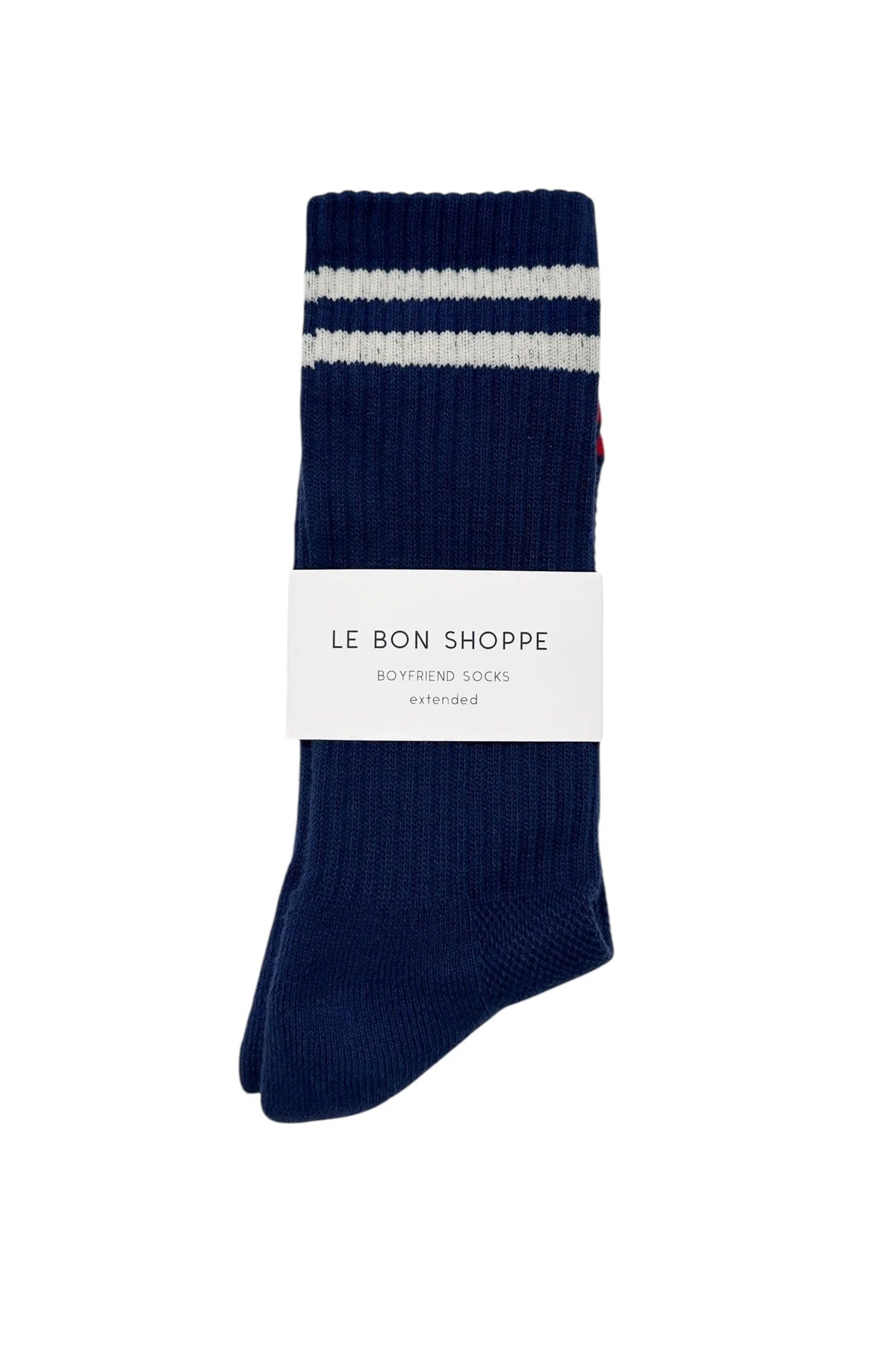 Extended Boyfriend Socks Unisex Navy by Le Bon Shoppe