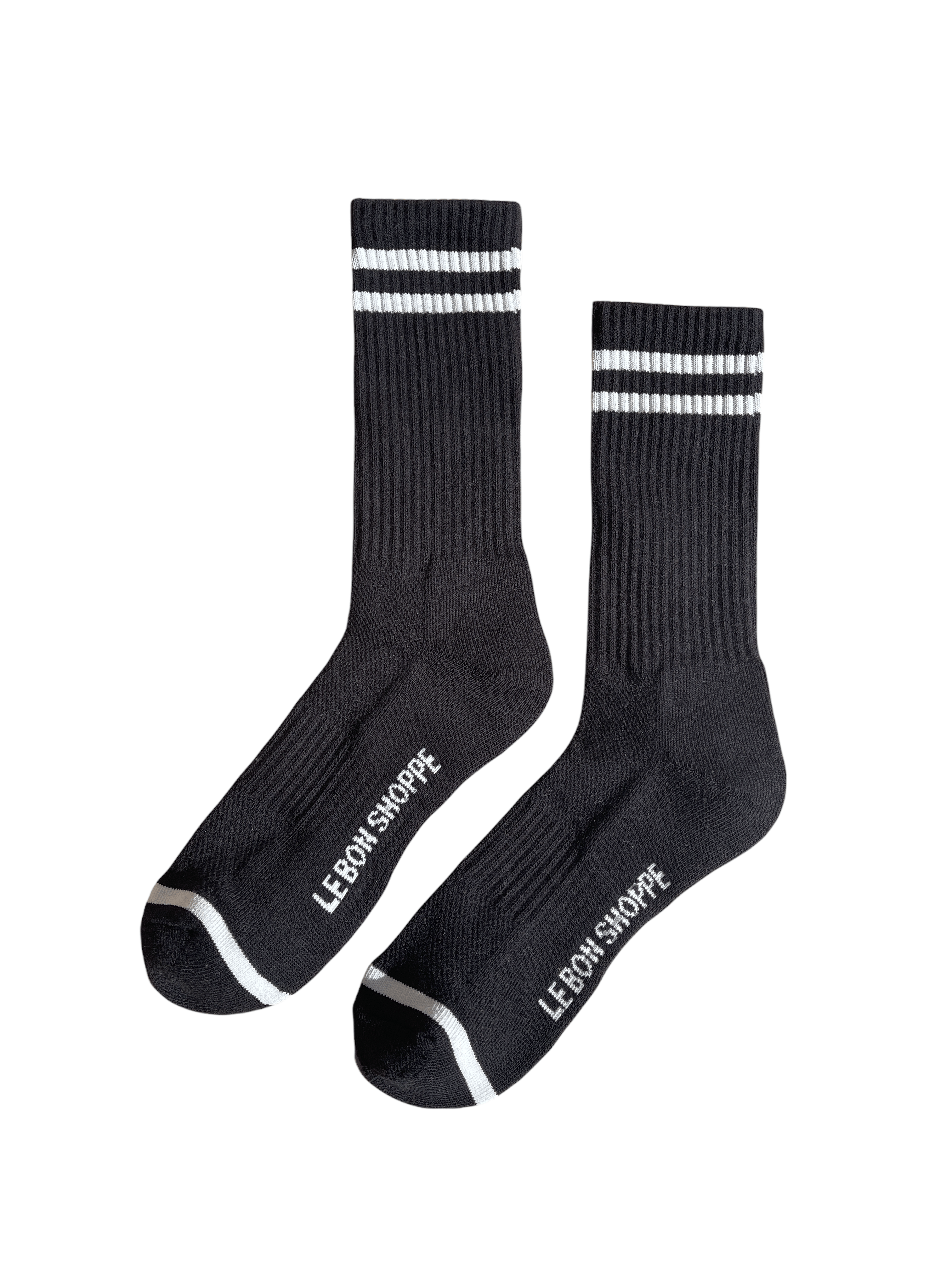 Extended Boyfriend Socks Unisex Noir by Le Bon Shoppe